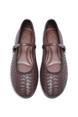 PROVENCE WOVEN MARY JANE FLAT-BROWN