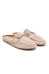 MAYFAIR HORSEBIT SUEDE MULE-BEIGE