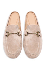 MAYFAIR HORSEBIT SUEDE MULE-BEIGE
