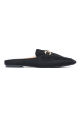 MAYFAIR HORSEBIT SUEDE MULE-BLACK