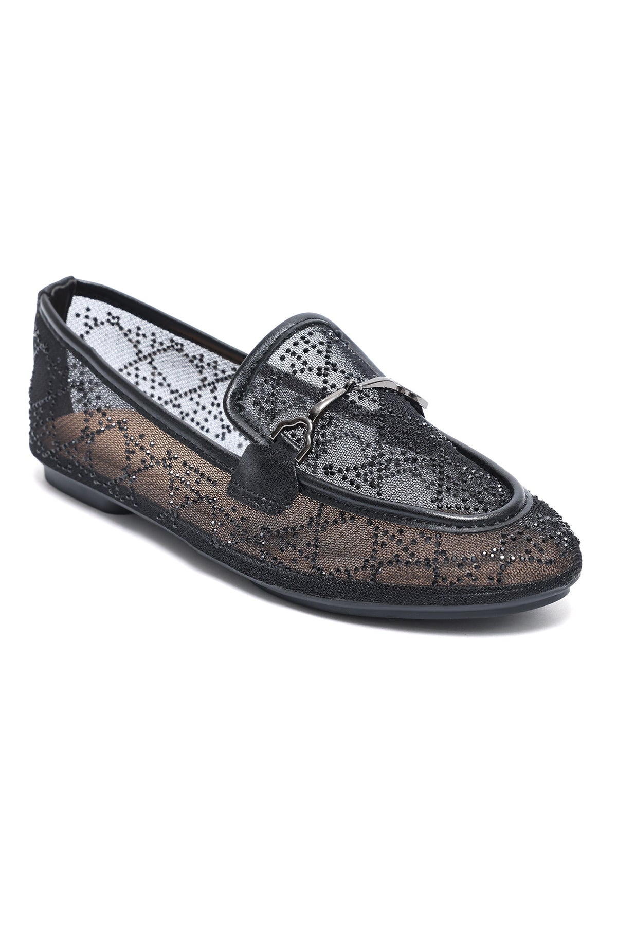 VENICE CRYSTAL MESH LOAFER-BLACK