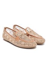 VENICE CRYSTAL MESH LOAFER-KHAKI