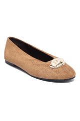 AURELIA GOLD ACCENT BALLERINA-CAMEL