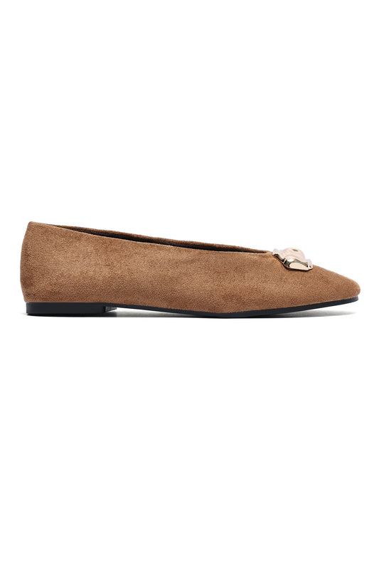 AURELIA GOLD ACCENT BALLERINA-CAMEL