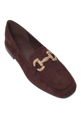 CHIC SUEDE LOAFERS-COFFEE