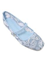 ROMANTIC FLORAL MESH FLATS-BLUE