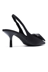 VALENTINA BOW SLINGBACK HEELS-BLACK