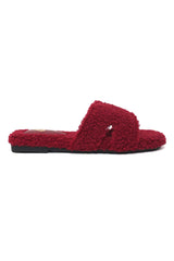 CLOUDWALK FUR SLIDE-MAROON