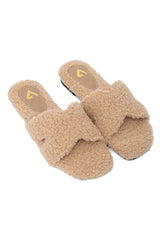 CLOUDWALK FUR SLIDE-BEIGE