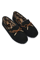 LUXEBOW PLUSH LINER MOCCASIN-BLACK