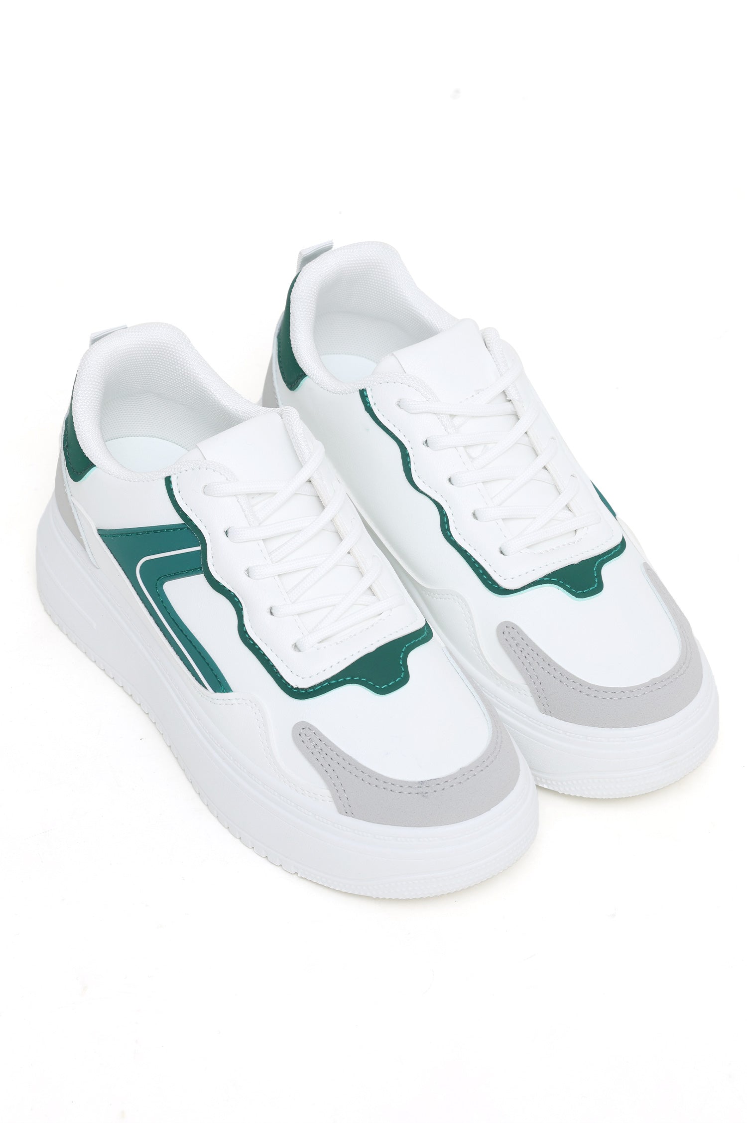 CONTRAST TRAINERS-WHT/GREEN
