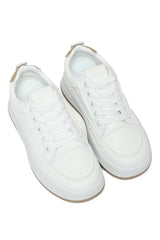 Minimalist Lace-Up Sneakers-White
