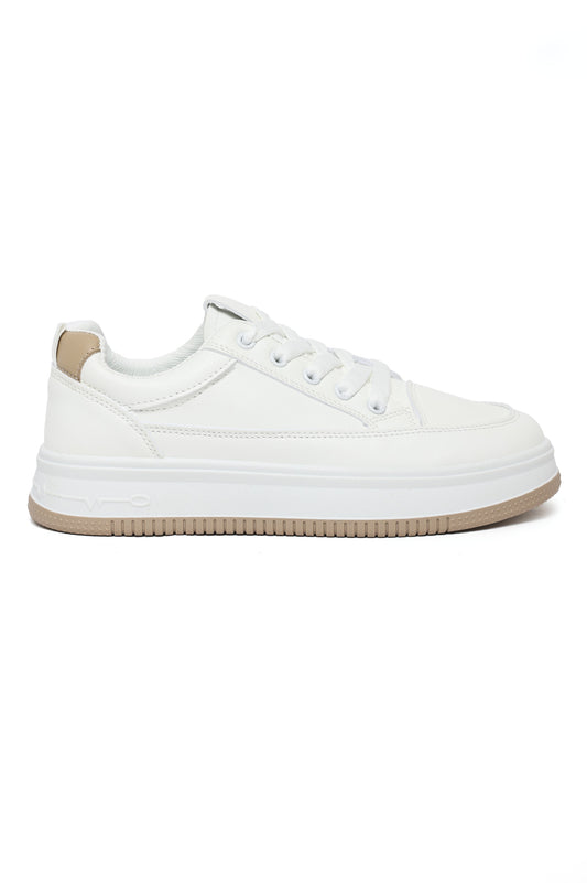 Minimalist Lace-Up Sneakers-White