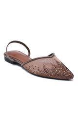 SHIMMER CREST SLINGBACK-BROWN