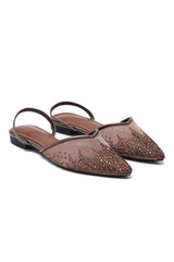 SHIMMER CREST SLINGBACK-BROWN