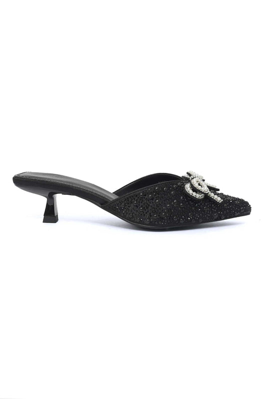 PEARL FROST GLIMMER HEEL-BLACK