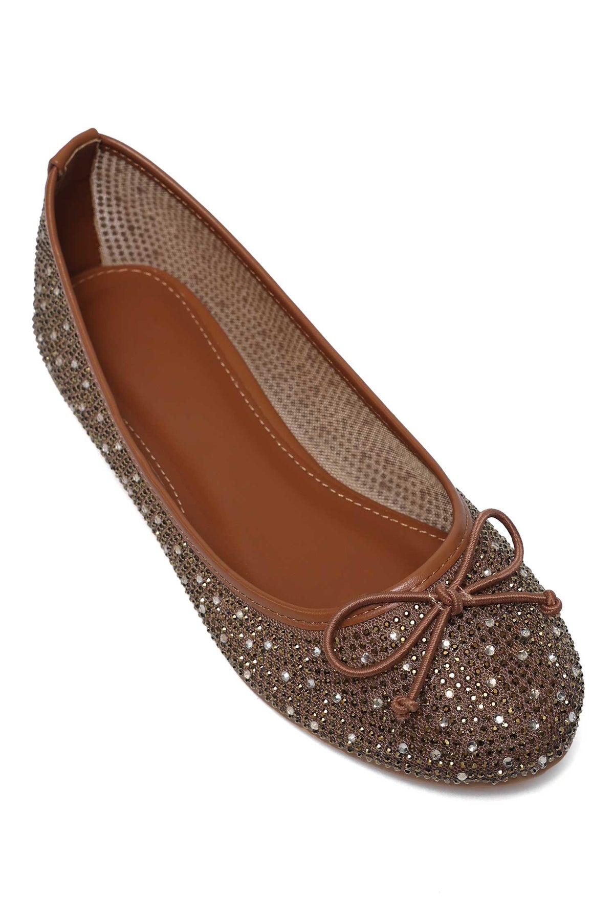 ELARA SPARKLE BALLET FLAT-TAN
