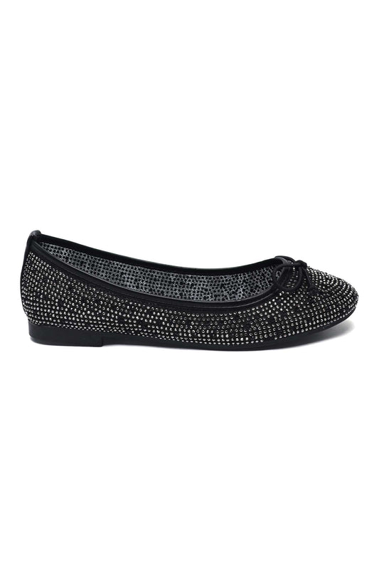 ELARA SPARKLE BALLET FLAT-BLACK