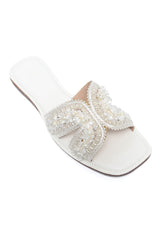 ORNAMENTAL FLAT SLIDE-WHITE