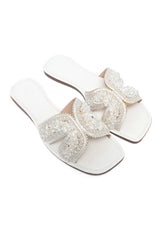 ORNAMENTAL FLAT SLIDE-WHITE