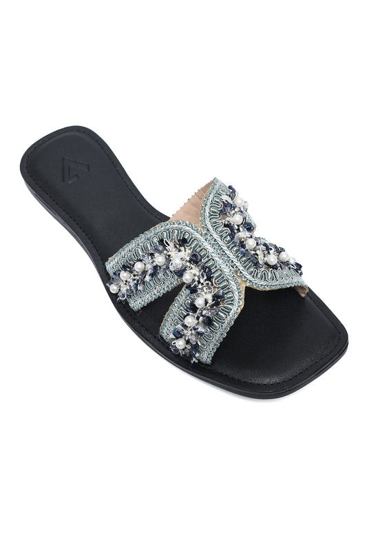 ORNAMENTAL FLAT SLIDE-BLACK