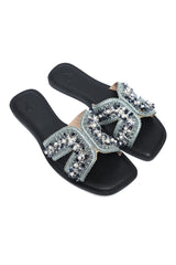 ORNAMENTAL FLAT SLIDE-BLACK
