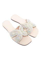 ORNAMENTAL FLAT SLIDE-BEIGE