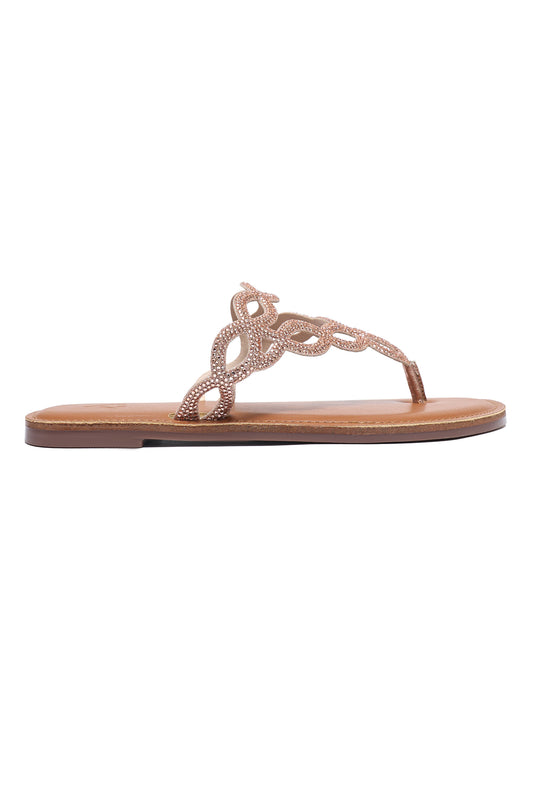 MODERN HALO STRAP SLIDE-CHAMPAGNE