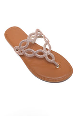 MODERN HALO STRAP SLIDE-CHAMPAGNE