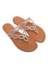 MODERN HALO STRAP SLIDE-CHAMPAGNE