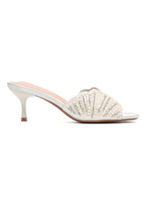 SHELL WAVE BEADED SANDAL -OFFWHITE