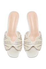 SHELL WAVE BEADED SANDAL -OFFWHITE