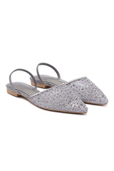 DELICATE LACE SLINGBACK-GREY