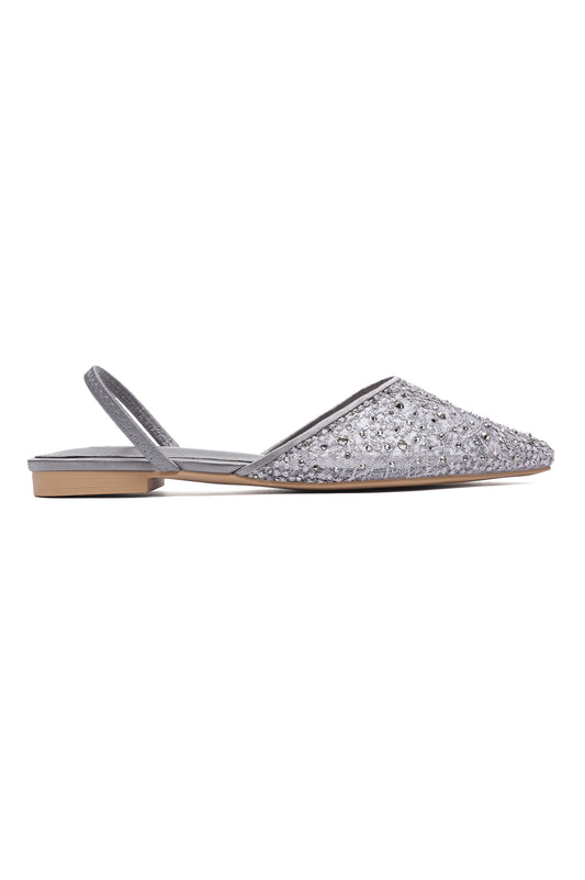 DELICATE LACE SLINGBACK-GREY