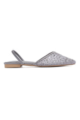 DELICATE LACE SLINGBACK-GREY