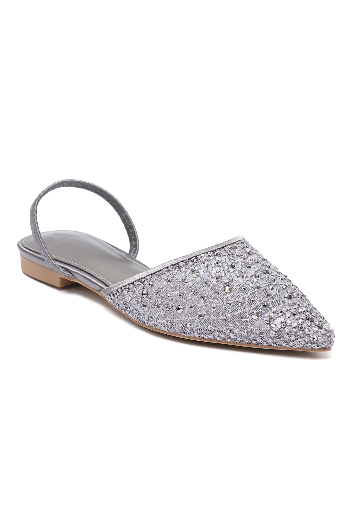 DELICATE LACE SLINGBACK-GREY
