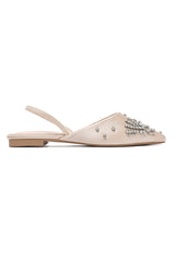 CRYSTAL POINTED SLINGBACKS-BEIGE