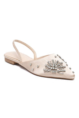 CRYSTAL POINTED SLINGBACKS-BEIGE