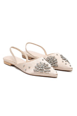 CRYSTAL POINTED SLINGBACKS-BEIGE
