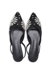 CRYSTAL POINTED SLINGBACKS-BLACK
