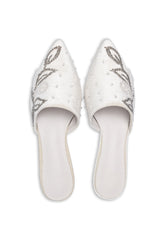 SCROLL BEADED MULES-BEIGE