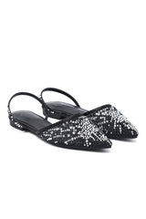 STARDUST POINTED SLINBACKS-BLACK
