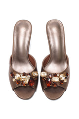 JEWEL CLUSTER FLARE SANDAL-BRONZE