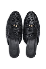 MONACO TASSEL MULES-BLACK