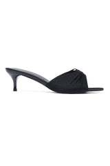 DRAPED OPEN-TOE MULES - BLACK