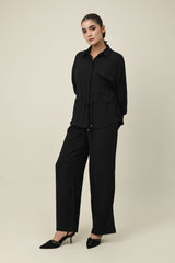 EVERLINE TIED CO-ORD SET-BLACK