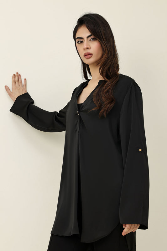 GRACE FLOW SHIRT-BLACK