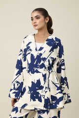 INK BLOOM WRAP CO-ORD-BLUE