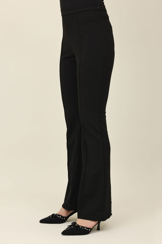 SEAM FLARED TROUSER-BLACK