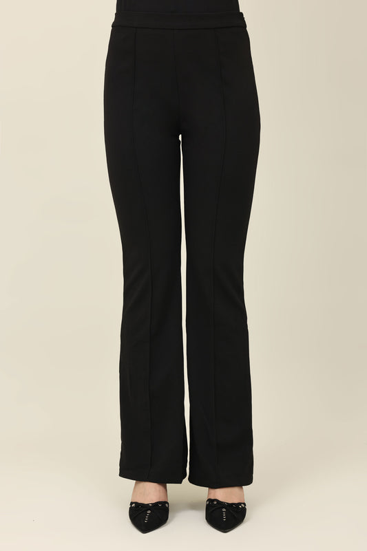 SEAM FLARED TROUSER-BLACK